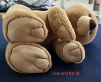 Oso de Peluche Sensorial con Peso de Alta Calidad para Autismo, Juguete Realista Hecho a Mano, Animal de Peluche para Dormir en Avión, 100% Poliéster, Regalo para Niños