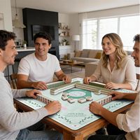 Tapis de Mahjong américain Green Learning avec sac de transport, antidérapant, anti-bruit, pour table, jeux de société, jeux de tuiles