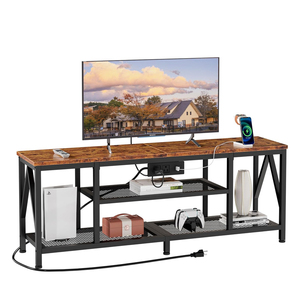 Long 55'' TV Media Console Table with <strong>Soundbar</strong> <strong>Shelf</strong> for Living Room Entertainment Center with Open Storage <strong>Shelves</strong> - Product Image 1