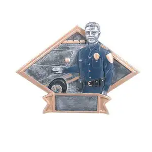 Policeman Diamond Resin Award Police Officer Trophy Cop Patrolman