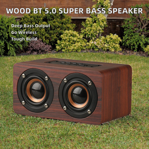 Super Bass Stereo Xách Tay Loa Không Dây Gỗ Âm Thanh Thanh Thanh Với Hoạt Động Bt 5.0 1200MAh Pin Hệ Thống Cầm Tay - Product Image 2