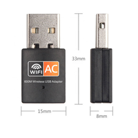 AC 600M 600m BPS RTL8811CU Chipset AC 802 11 2,4g 5,8 GHz Mini adaptador WiFi serie inalámbrico para PC de escritorio