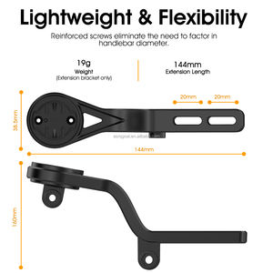 <span class=keywords><strong>Support</strong></span> de compteur de vélo durable ASRQGOAL, montage sur bord, <span class=keywords><strong>Garmin</strong></span> Wahoo Bryton GP XOSS Coo Spo GoPro, <span class=keywords><strong>VTT</strong></span>, vélo de route, <span class=keywords><strong>GPS</strong></span>, nylon + fibre - Product Image 4