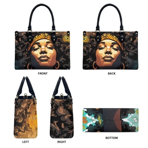 Designer di beni di lusso Afro-nero americano ritratto donna borse portafogli Set OEM ODM all'ingrosso modello personalizzato borsa - Product Image 4