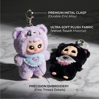 Peluche Lapin Miniature Faite Main, Visage en Vinyle, Adorable Poupée Lapin Kawaii pour Enfants, Accessoire de Sac d'École, Cadeau - Vente Flash