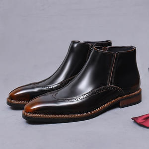 Botas de Piel Genuina de Caballo 2025, con Cordones en el Tobillo, para Hombre, Lavables, Hechas a Mano con Tecnología Goodyear, Estilo Retro Amekaki - Product Image 2