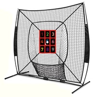 Filet d'entraînement de baseball noir/rouge, filet de pratique de golf à neuf carrés, filet de cible de lancer de softball, usine OEM