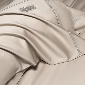 Parure <span class=keywords><strong>de</strong></span> lit <span class=keywords><strong>de</strong></span> luxe en coton 100% avec <span class=keywords><strong>housse</strong></span> <span class=keywords><strong>de</strong></span> <span class=keywords><strong>couette</strong></span> unie <span class=keywords><strong>de</strong></span> couleur grise, taille king, broderie confortable, vente en gros - Product Image 6