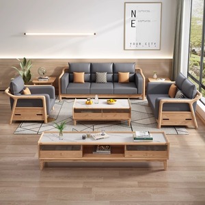 Sofá Modular en Forma de L de Madera Maciza Japonesa, Desmontable, Muebles de Sala de Estar, Sofá de Tres Plazas de Estilo Nórdico, Madera de Fresno - Product Image 4