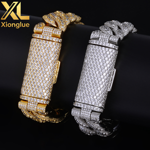 European American Hip Hop Cross-border Flip <b>Button</b> 18mm Cuban Bracelet Unisex Jewelry Nice Design - Product Image 3