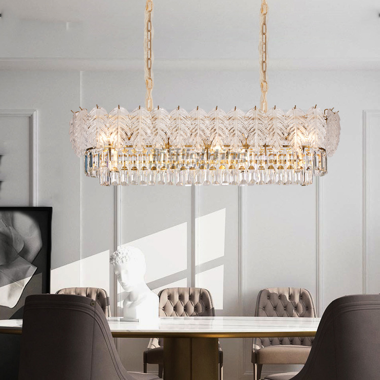 High Quality metal chandelier luxury hotel living room tree leaf glass big classic chrystal chandelier