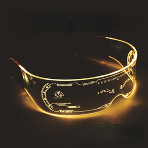Cyberpunk LED Glowing <strong>Glasses</strong> Fashionable Plastic <strong>Party</strong> Supplies for Men Women for <strong>Parties</strong> Events Premium Promotional <strong>Item</strong> - Product Image 1