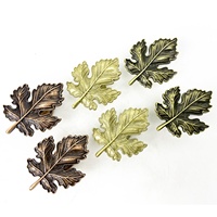 Poignées de tiroir en forme de feuille d'érable, poignées de commode, de placard, de garde-robe, de cuisine, de chambre à coucher, décoration dorée/argentée/bronze moderne