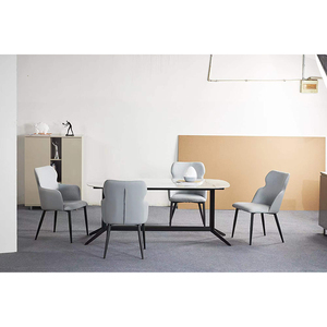 Sinterlenmiş Taş Yemek Masası Uzun Yemek Masası Lüks Oda Modern Metal Masalar ve Sandalyeler - Product Image 1