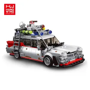 Hw Diy Mini Luxe Speelgoedauto Educatief Plastic Set Stenen Spookbus Model Gebouw Auto Blok Voor Kinderen 603 Stuks