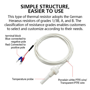 Sensor de temperatura pt100 resistente a la corrosión y al ácido, pt100 ptfe para la industria química - Product Image 4