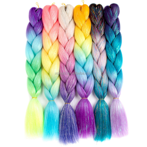 Extensiones de Cabello Sintético para Trenzas <span class=keywords><strong>Jumbo</strong></span> Brillantes de Varios Colores al por Mayor - Product Image 4