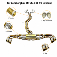 Système d'échappement SDO Performance en titane doré OEM pour Lamborghini URUS 4.0T V8 2018-2026 avec downpipes catalysés à haut débit