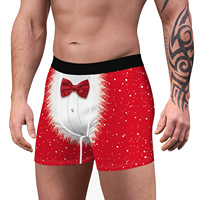 Celana Dalam Pria Ukuran Besar Bahan Rajut Bernapas Nyaman untuk Dipakai Sehari-hari Elastis dengan Cetak Digital Model Boxer Briefs Dropshipping