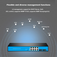 Switch POE Jaringan Enterprise 10/100/1000M 10 Port 2 Optik 8 Elektrik SNMP Paduan Baja Serbaguna Single Mode Dual Fiber