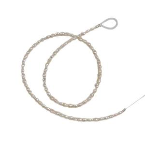 Mini bracelet collier bague en perles d'eau douce baroques naturelles de 3 à 3,5 mm, accessoires de bijoux faits à la main, bricolage, avec perles en vrac - Product Image 5