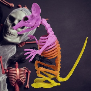 <b>Plastic</b> Halloween Decor <b>Animal</b> Anatomical Teaching Model Multicolor Skeleton Rat Prop for Yard Haunted House Decoration - Product Image 4