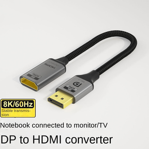 Câble adaptateur Dp vers <span class=keywords><strong>hdmi</strong></span> de <span class=keywords><strong>haute</strong></span> <span class=keywords><strong>qualité</strong></span> 8K60hz Displayport vers câble <span class=keywords><strong>hdmi</strong></span> mâle à femelle cuivre sans oxygène pour ordinateur portable - Product Image 2