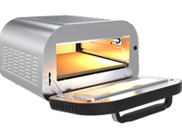 Horno Eléctrico para Pizza GTPZ15 OEM de Fábrica, 12 Pulgadas, Acero Inoxidable Negro, Ventana Visible, Temperatura y Tiempo Ajustables