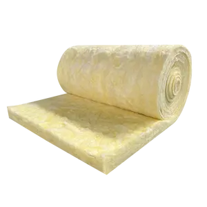 管道暖通空调隔热无箔厚度2英寸密度32千克/立方米无表面玻璃棉隔热卷毯垫lana de vidrio