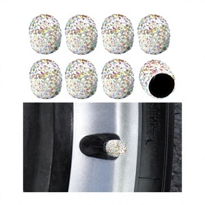 Tapas de válvula con incrustaciones de diamantes, de goma, sin cámara, con boquilla americana, para reacondicionamiento y mejora de neumáticos de coche - Product Image 2
