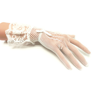 HZS-23013 femmes noir <span class=keywords><strong>blanc</strong></span> été conduite mode dentelle gants doigt complet filles mariée maille résille gants - Product Image 6
