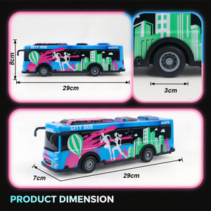 Autobús RC de Simulación con Luces LED, Control Remoto, Estilo Graffiti, Autobús Urbano, Juguete de Control Remoto, Regalos para Niños - Product Image 4