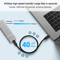 Câble coaxial Thunderbolt 4 40 Gbps, 1 m, vidéo 8K60Hz, charge rapide 6A, compatible avec les banques d'alimentation USB-C