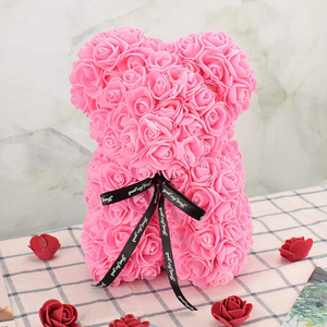 Rose artificielle en PE en forme d'ours en peluche, 25 cm x 40 cm, cadeau de Noël, de la Saint-Valentin ou de la Fête des Mères - Product Image 5