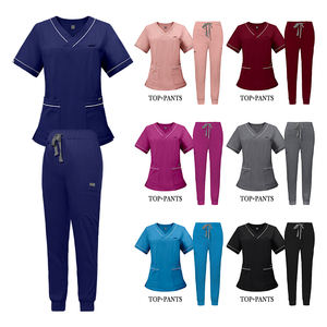 ชุดยูนิฟอร์มพยาบาลผ้าสเตรชแบบใหม่ยอดนิยมสำหรับนักศึกษาแพทย์ เสื้อ+กางเกง ชุดพยาบาล - Product Image 2