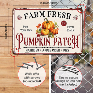 Juego de Letreros Metálicos Vintage con Diseño de Calabazas Otoñales, Decoración Retro de Pared para Otoño y Cosecha, para Cocina de Estilo Rústico y Decoración del Hogar - Product Image 3