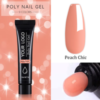 Gel de construction poly-gel effet pêche sans HEMA, très populaire, pour extension d'ongles en acrylique