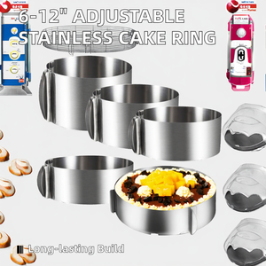 Molde Redondo Ajustable para Pasteles de 6-12 Pulgadas, Molde Retráctil de Acero Inoxidable para Hornear, Herramienta para Pasteles de Mousse y Postres - Product Image 3