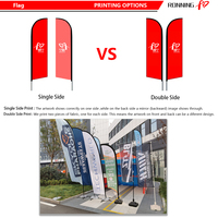 Drapeau à franges personnalisé pour la promotion de produits RONNINGSTAR, publicité extérieure, drapeaux à franges de plage, support de bannière personnalisé pour les événements sportifs