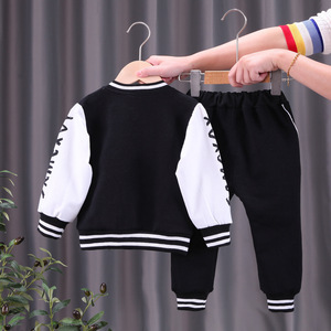 Bộ Đồ bóng chày cho bé trai mùa xuân và mùa thu quần áo trẻ em hai mảnh unisex 1-5 tuổi Bộ thể thao trẻ em - Product Image 3