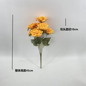 Offre Spéciale – Bouquets de Roses Artificielles Effet Vieilli en Soie, 7 Têtes, Rose, Champagne, Vert pour Mariage, Célébration, Décoration de Couloir - Product Image 2