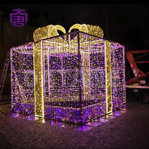 Luces decorativas 3D para exteriores en forma de caja de regalo para Navidad, festivales, parques, jardines y eventos nocturnos de celebración. - Product Image 4