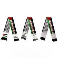 Écharpe Drapeau Liban Syrie Palestine, Écharpe Personnalisée en Soie Satin pour Fan de Football, Foulard Keffiyeh Palestinien de Prière, Châle Tête