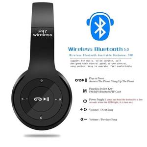 2023 Precio al por mayor P47 Over Ear Auriculares estéreo Bass con micrófono Cancelación de ruido Gaming Sport Auriculares inalámbricos - Product Image 6