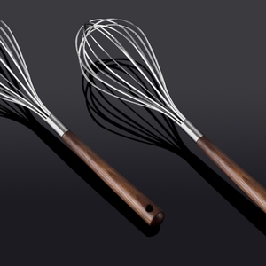 Stainless Steel Beater <strong>With</strong> Wooden <strong>Handle</strong> <strong>Egg</strong> Mixer Kitchen Manual <strong>Egg</strong> <strong>Whisk</strong> for Baking - Product Image 4