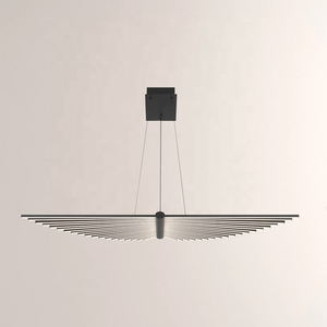 Avión moderno Oficina pescado hueso lineal colgante luz comedor sala de estar creativo remolino <span class=keywords><strong>Piano</strong></span> suspensión LED negro araña - Product Image 1