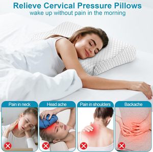 La fibra de bambú protege la columna cervical contiene funda de almohada de punto de algodón puro almohada de espuma viscoelástica - Product Image 5