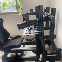 Simulador de Conducción Realista LANGLE, Asiento de Movimiento con Triple Pantalla de Aluminio para Centros de Juegos de Realidad Virtual, Plegable y Resistente