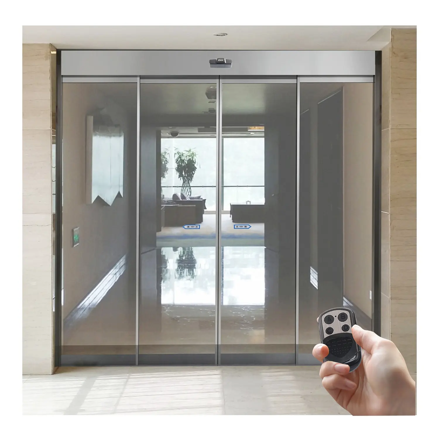Estilo moderno de puertas de aluminio de sensor corredera de puerta de vidrio para hotel