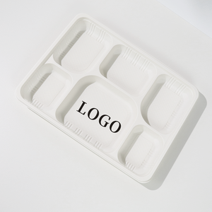 Contenitore per Alimenti Ecologico Monouso a 6 Scomparti, Vassoio Biodegradabile in Amido di Mais e Bagassa per Feste - Product Image 3